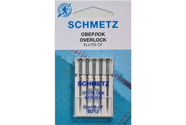 Иглы Schmetz для оверлока ELx705 CF №80, 5 шт в Кремёнках